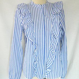 Madewell Whitney Striped Blouse Ruffle Button Down